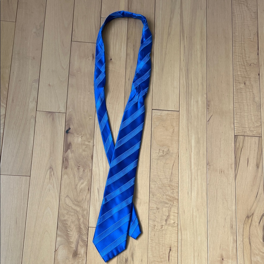 Elegant Royal Blue Striped Tie